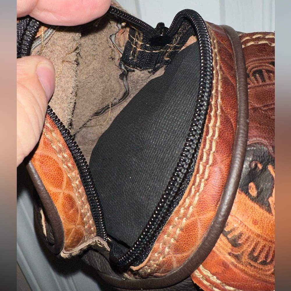 East/West Leather Barrel Bag w/ Elephant Motif - Picture 3 of 9